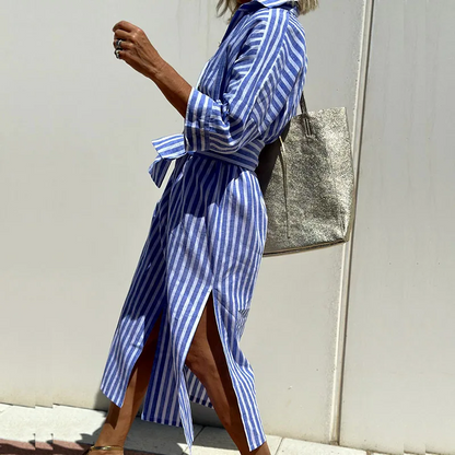 EMMA™ - STRIPED SHIRT DRESS