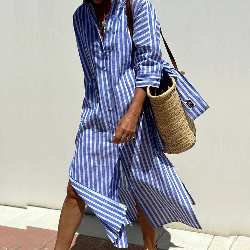 EMMA™ - STRIPED SHIRT DRESS