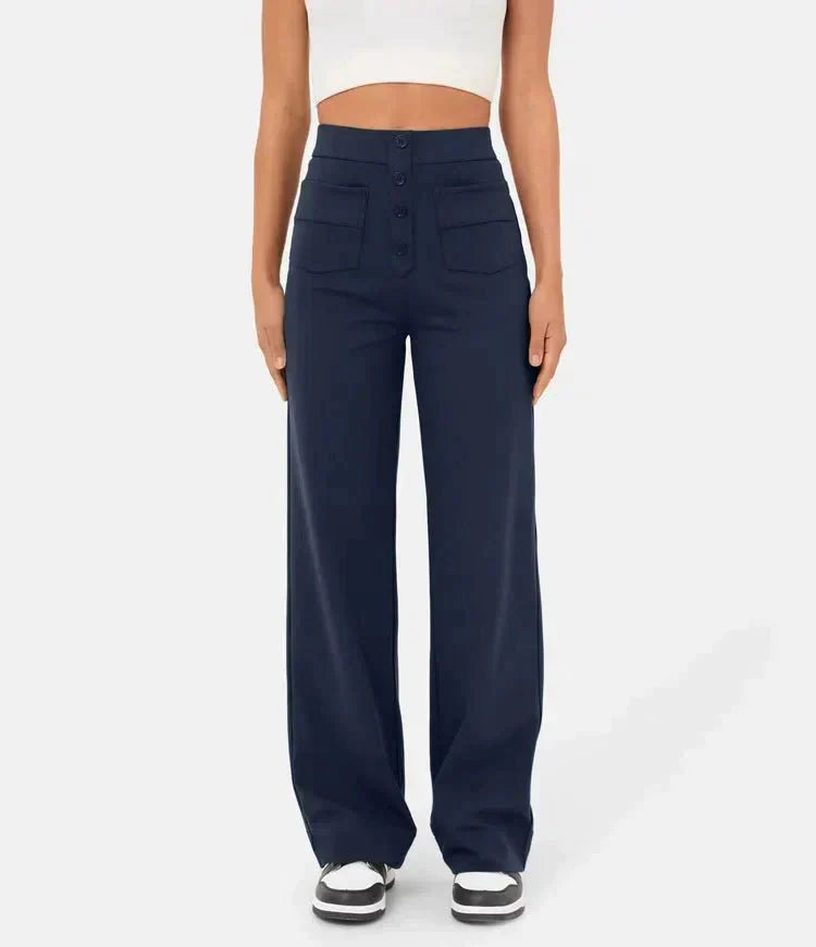 VALENTINA - HIGH-WAISTED ELASTIC CASUAL PANTS